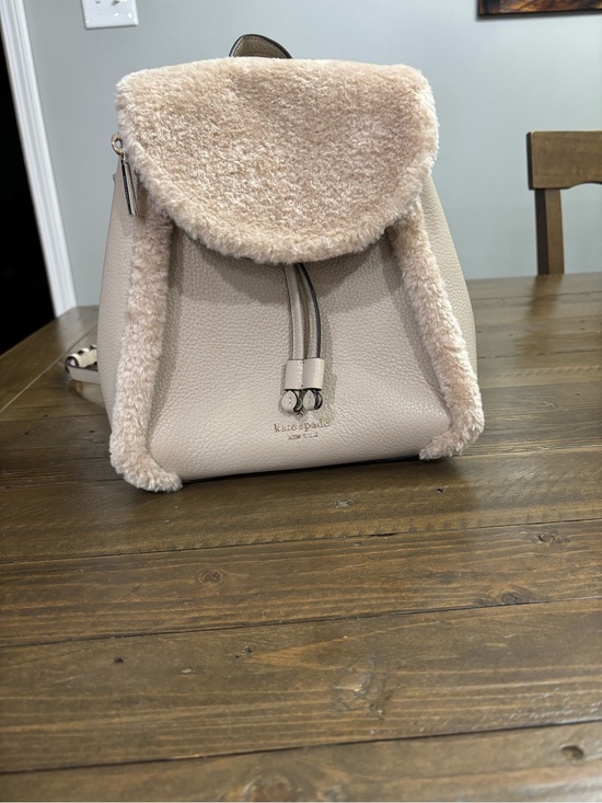 kate spade Handbags - Kate Spade Leila Medium Flap Backpack with Faux Shearling Trim